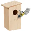 Image de Relaxdays Nichoir d’extérieur pour Oiseaux (mésange charbonnière, etc.), Pliable, Bois Naturel, à Suspendre, Nature en occasion ou reconditionné