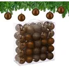 Image de Relaxdays Boule de Noël, lot Pratique de 50, en Plastique Robuste, pour Le Sapin, diamètre : 6 cm, Marron en occasion ou reconditionné
