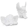 Image de Relaxdays Lot de 2 Anges funèbre, Statue Gracieuse, résistant aux intempéries et au Gel, Pierre Artificielle, Blanc en occasion ou reconditionné