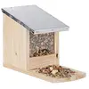 Image de Relaxdays, Mangeoire en bois, toit en métal étanche, à poser, Hutte pour écureuil, naturel, nature en occasion ou reconditionné