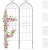 Image de Relaxdays Treillis Jardin Fer Set de 2 clôture Plante grimpante Grille Fleurs Arceau Rosier 180 x 50 cm E, Vert foncé en occasion ou reconditionné