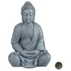 Image de Relaxdays Statue de Buddha Figurine de Bouddha décoration Jardin Sculpture céramique Zen 70 cm, Clair, Gris/argenté/métallique en occasion ou reconditionné