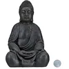 Image de Relaxdays Statue de Buddha Figurine de Bouddha décoration Jardin Sculpture céramique Zen 50 cm, Gris foncé, grisfoncé en occasion ou reconditionné