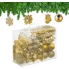 Image de Relaxdays Boules de Noël, Lot de 100, en Plastique, Paillettes, Mates, Brillantes, décoration de Sapin, dorées en occasion ou reconditionné