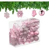 Image de Relaxdays Boules de Noël, Lot de 100, en Plastique, Paillettes, Mates, Brillantes, décoration de Sapin, Roses en occasion ou reconditionné