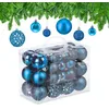 Image de Relaxdays Boules de Noël, Lot de 50, Paillettes, Mates, Brillantes, décoration Sapin, Plastique, D : 3; 4; 6 cm, pétrole en occasion ou reconditionné