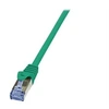 Image de LogiLink PrimeLine - Cordon de raccordement - RJ-45 (M) pour RJ-45 (M) - 1 m - SFTP, PiMF - CAT 6a - sans halogène, moulé, sans crochet - vert