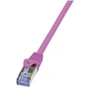 Image de LogiLink PrimeLine - Cordon de raccordement - RJ-45 (M) pour RJ-45 (M) - 1.5 m - SFTP, PiMF - CAT 6a - sans halogène, moulé, sans crochet - rose