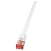 Image de LogiLink SlimLine - Cordon de raccordement - RJ-45 (M) pour RJ-45 (M) - 50 cm - U/FTP, PiMF - CAT 6 - moulé, sans crochet, plat - blanc