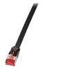 Image de LogiLink SlimLine - Cordon de raccordement - RJ-45 (M) pour RJ-45 (M) - 25 cm - U/FTP, PiMF - CAT 6a - moulé, sans crochet, plat - noir