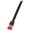 Image de LogiLink SlimLine - Cordon de raccordement - RJ-45 (M) pour RJ-45 (M) - 20 m - U/FTP, PiMF - CAT 6a - moulé, sans crochet, plat - noir