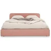 Image de Lit double BELARTI 140 x 190 cm, revêtement en tissu - Rose