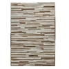 Image de Tapis Tissé en Cuir Fait Main "Lavish" Crème 80 x 150 cm