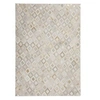 Image de Tapis en Cuir Effet Métallique "Spark" Ivoire & Or 160 x 230 cm