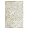 Image de Tapis en Cuir Fait Main "Spark" Ivoire & Or 80 x 150 cm