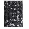 Image de Tapis en Cuir Fait Main "Spark" Noir & Argent 160 x 230 cm