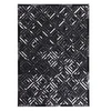 Image de Tapis en Cuir Fait Main "Spark" Noir & Argent 80 x 150 cm