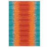 Image de Tapis en Laine Tissé Fait Main "Sunset" Orange & Bleu 120 x 180 cm