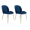 Image de Lot de 2 chaises design "charlize" 90cm bleu & or