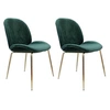 Image de Lot de 2 Chaises Design "Charlize" 90cm Vert & Or