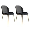 Image de Lot de 2 chaises design "charlize" 90cm gris & or