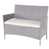 Image de Banc de jardin Halden en polyrotin gris, coussin couleur crème