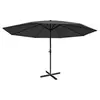 Image de Parasol Meran Pro, sans volants Ø 5m polyester/alu 28 kg anthracite sans socle