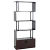Image de Bibliothèque HWC-A27 Compartiment de rangement avec porte 183x80cm brun foncé