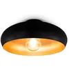 Image de B.K.Licht plafonnier noir doré design rétro, éclairage plafond vintage, Ø395mm, pour ampoule LED ou halogène E27, ampoule non incluse en occasion ou reconditionné