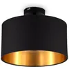 Image de B.K.Licht I Plafonnier en tissu noir-or I 1 douille E27 I Ø30 cm I Sans ampoule en occasion ou reconditionné