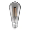 Image de Ampoule LED intelligente avec Wifi - culot E27 - gradable - blanc chaud (2500K) - forme Edison - filament clair dans un verre fumé - rempl. des