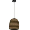 Image de Decor Cardboard Ball Bell marron en carton ondulé - E27 - diamètre 260 mm - abat-jour en matériau recyclé - durabgrâce à une source lumineuse