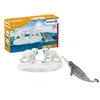 Image de Figurines Glissade des Ours Polaires, Coffret avec 2 figurines oursons et 1 figurine de narval, pour enfants des 3 Ans,