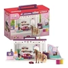 Image de Salon Pour Animaux De Compagnie 66 Pieces - Coffret De Jouets Avec Figurine Cheval, Soigneur, Chiots Et Accessoires Pour Enfants