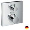 Image de Façade pour mitigeur thermostatique encastré Ecostat Square avec robinet d'arrêt et inverseur chromé