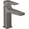 Image de Mitigeur lavabo Metropol 110 poignée manette, bonde Push-Open noir chromé brossé