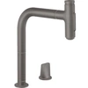 Image de Robinet de cuisine encastré avec douchette Metris Select M71 200 sBox 2 jets noir chromé brossé