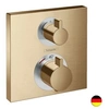 Image de Façade pour mitigeur thermostatique encastré Ecostat Square avec robinet d'arrêt et inverseur bronze brossé