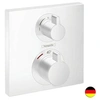 Image de Façade pour mitigeur thermostatique encastré Ecostat Square avec robinet d'arrêt et inverseur blanc mat