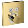 Image de Façade pour mitigeur thermostatique encastré ShowerSelect avec 2 fonctions aspect doré poli