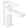 Image de Mitigeur lavabo Metropol 100 poignée manette bec court, bonde Push-Open blanc mat