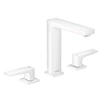 Image de Mélangeur lavabo Metropol 160 3 trous poignées manettes, bonde Push-Open blanc mat