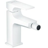 Image de Mitigeur bidet poignée manette, bonde Push-Open blanc mat