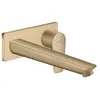 Image de Mitigeur de lavabo encastré mural, bec 225mm, bonde à écoulement libre bronze brossé