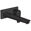 Image de Mitigeur de lavabo encastré mural, bec 225mm, bonde à écoulement libre noir mat