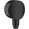 Image de hansgrohe 26453670 FixFit S Raccord de tuyau mural avec clapet anti-refoulement Noir mat, avec système de fixation en occasion ou reconditionné