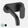 Image de Mitigeur mural lavabo encastré Vernis Blend, Ecosmart noir mat