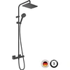 Image de Colonne de douche thermostatique Vernis Shape 230 EcoSmart noir mat