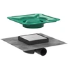 Image de Bonde carrée carrelable receveur de douche RainDrain Spot acier inox brossé