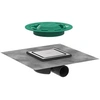 Image de Bonde carrée receveur de douche RainDrain Spot acier inox brossé
